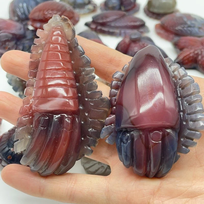 21 Pieces African Red Agate Sea Animals Carving - Image 6