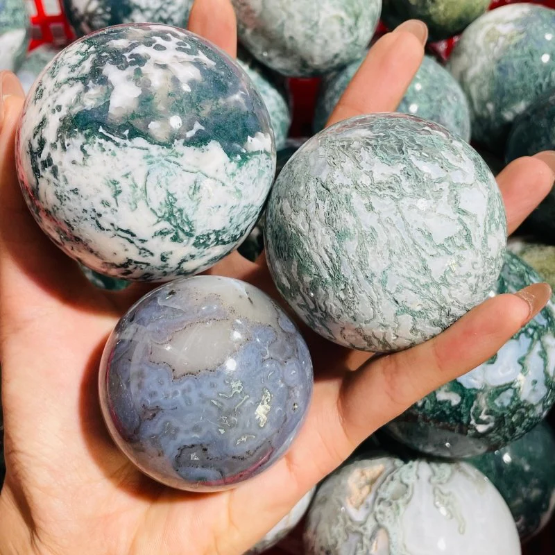 2-3in Moss Agate Spheres Crystal Wholesale - Image 3