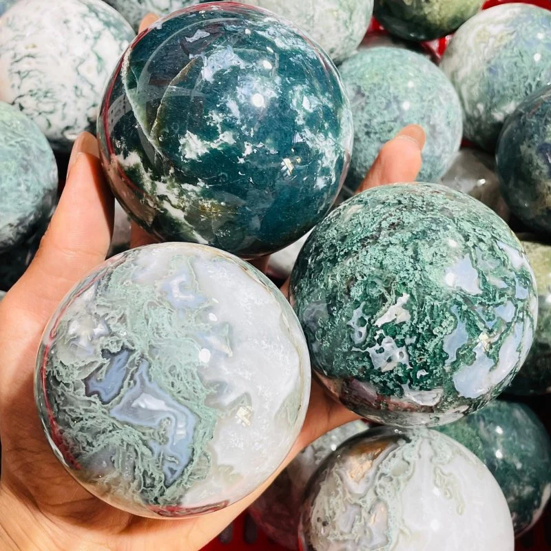 2-3in Moss Agate Spheres Crystal Wholesale - Image 4