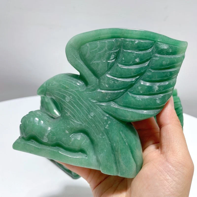3 Pieces Green Aventurine Eagle Carving - Image 3