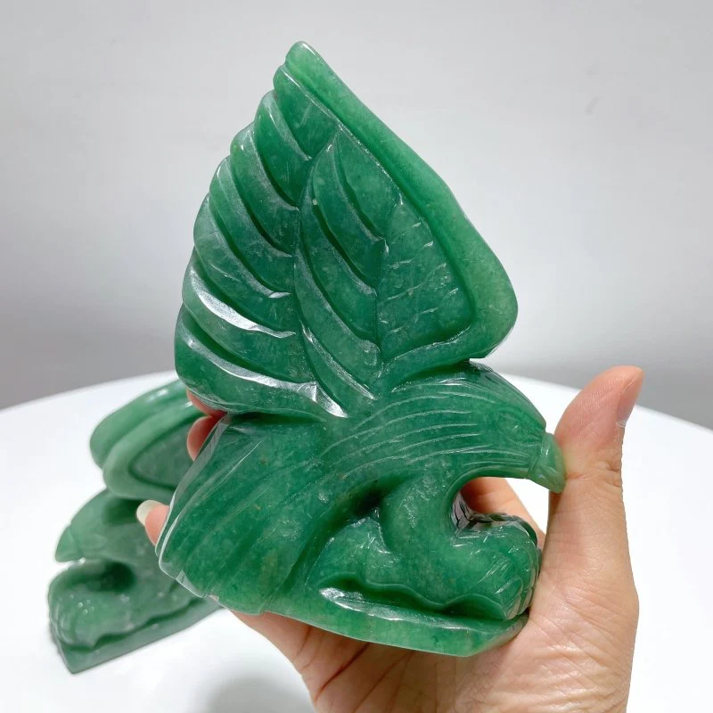 3 Pieces Green Aventurine Eagle Carving - Image 5