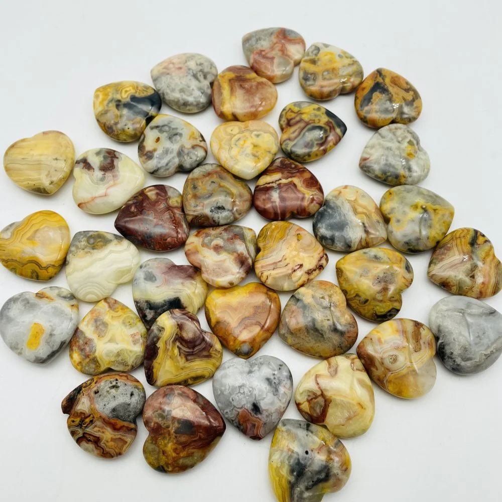 3 Types Crystal Heart Wholesale Lapis lazuli Amethyst Crazy Agate Heart - Image 5