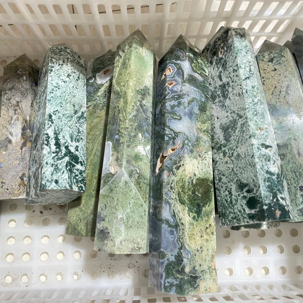 Large Moss Agate Tower Point Wholesale - Image 3