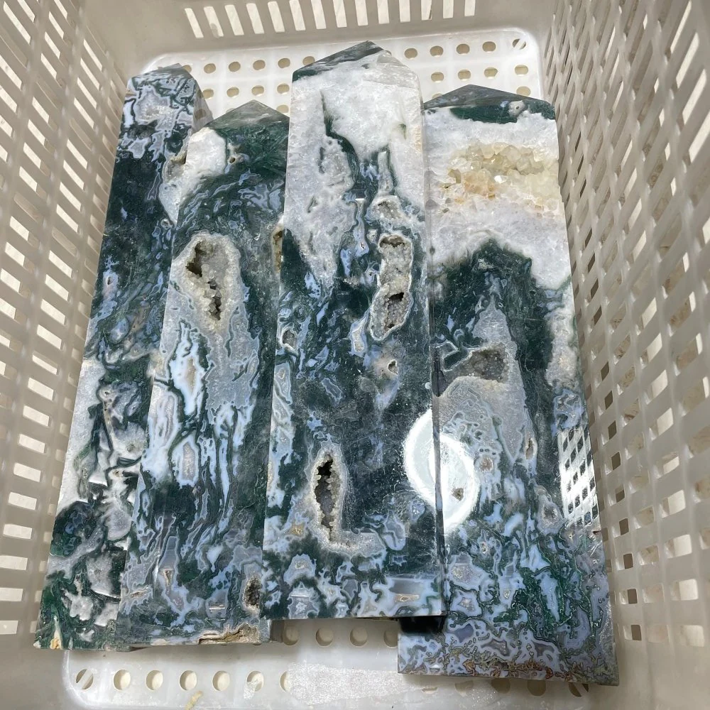 Large Moss Agate Tower Point Wholesale - Image 4