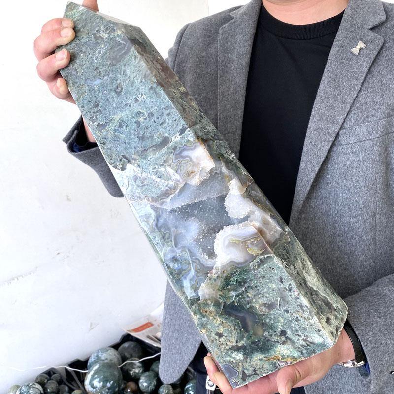 Large Moss Agate Tower Point Wholesale - Image 5