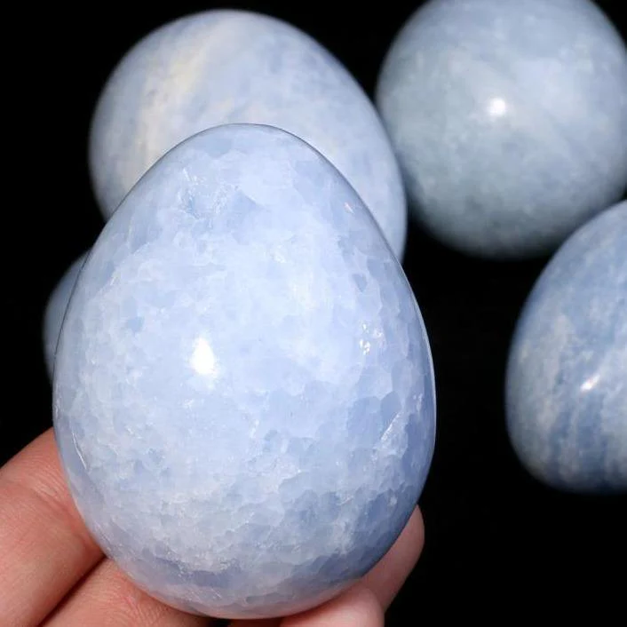 Blue Calcite Egg Carving Wholesale - Image 3