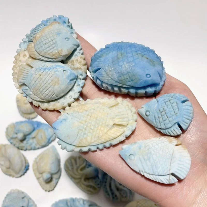 31 Pieces Blue Dumortierite Sea Animal Carving - Image 9