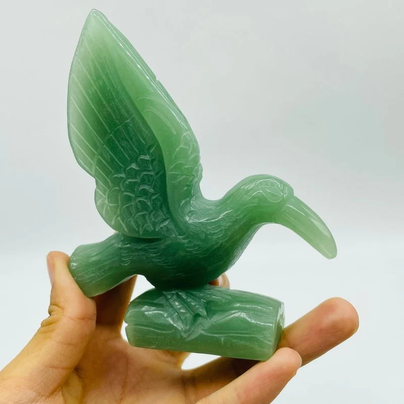 4 Pieces Green Aventurine Bird Carving - Image 5