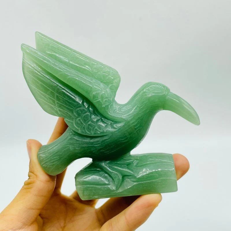4 Pieces Green Aventurine Bird Carving - Image 6
