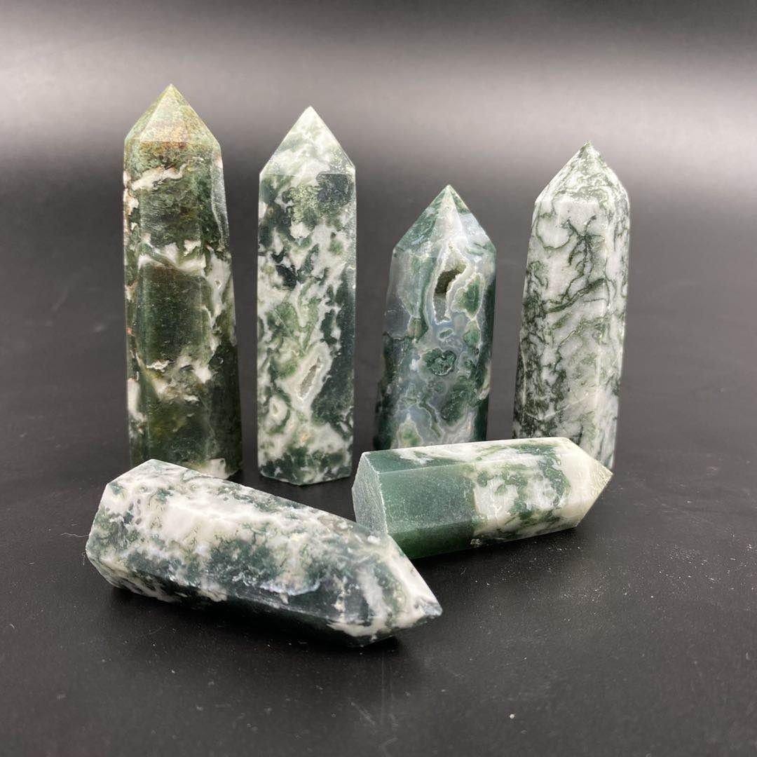 High Quality Green Moss Agate Tower Points Wholesale - Image 5