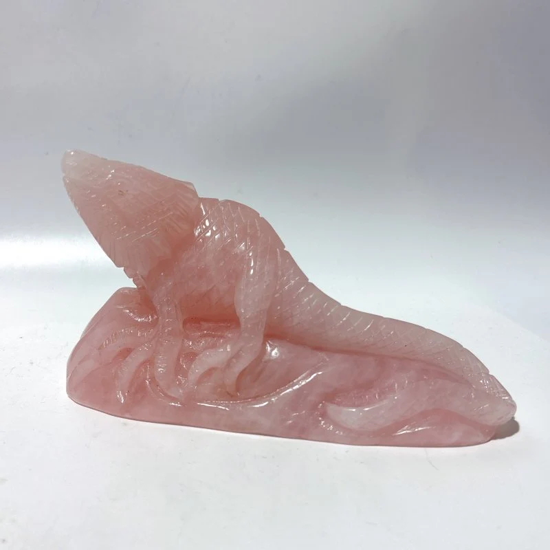 3 Pieces High Quality Rose Quartz Lizard Carving - Image 4