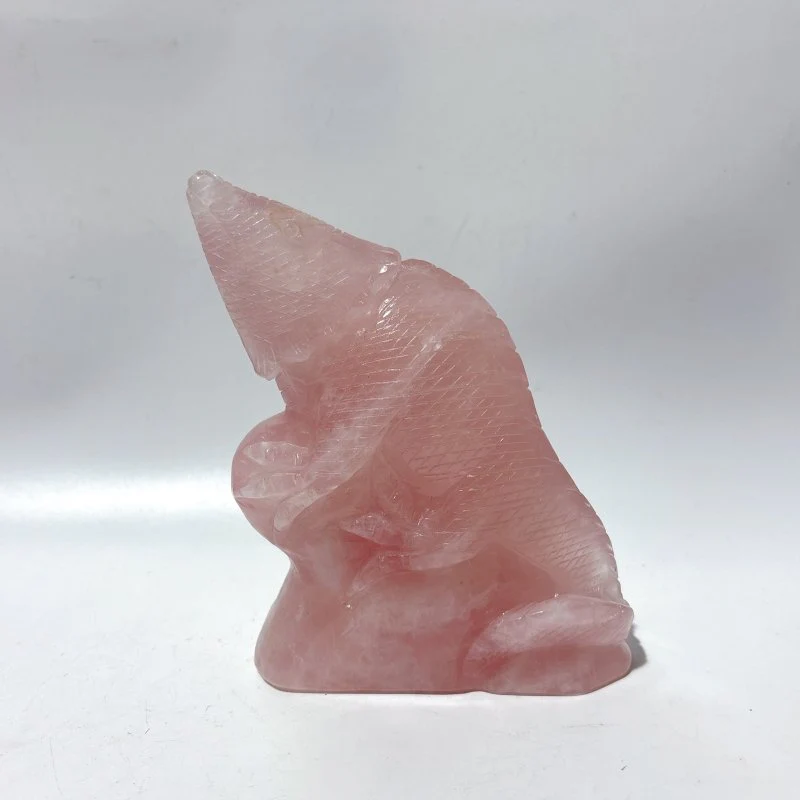 3 Pieces High Quality Rose Quartz Lizard Carving - Image 5