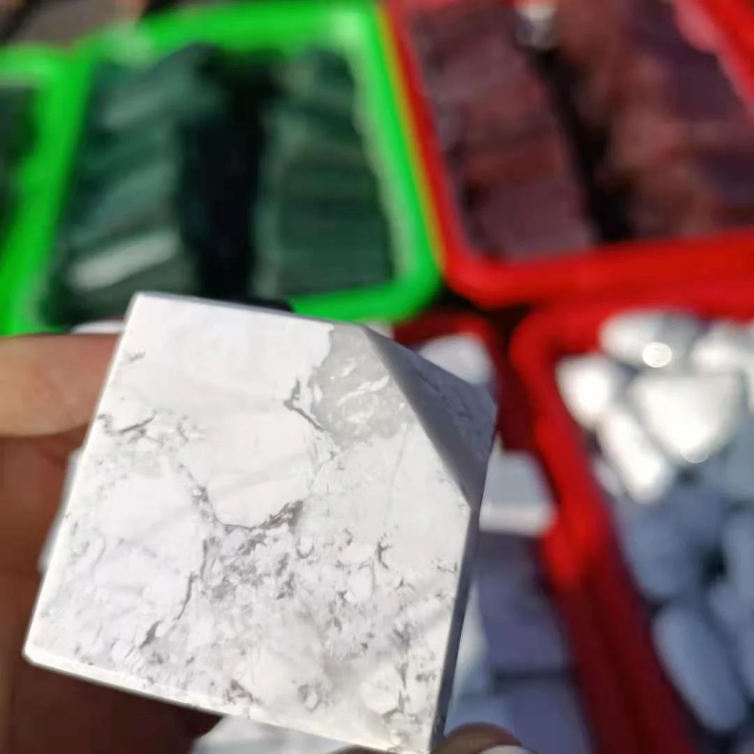 Large Howlite Cube Stone Wholesale - Image 3