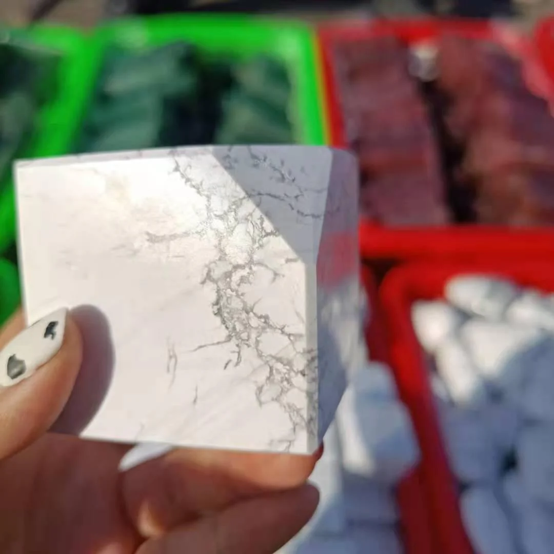 Large Howlite Cube Stone Wholesale - Image 4