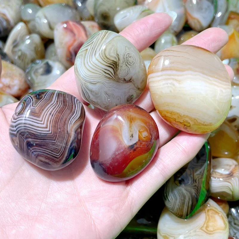 Natural Silk Agate Palm Stone Free Form Wholesale - Image 3