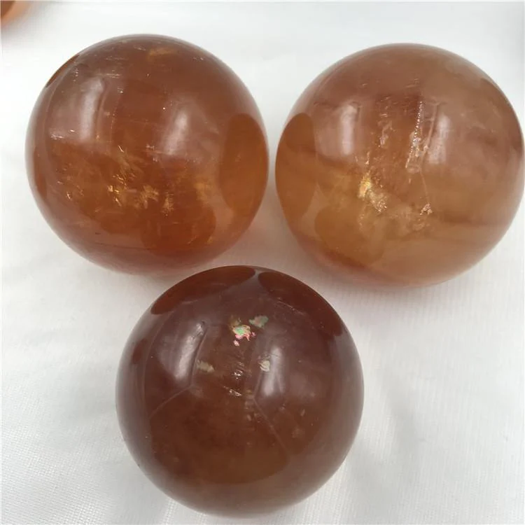 Yellow Calcite Honey Calcite Rainbow Spheres - Image 7