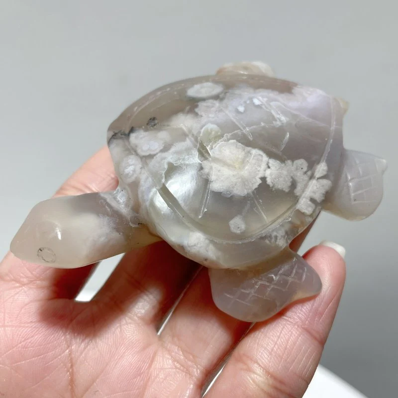 26 Pieces High Quality Sakura Flower Agate Sea Turtle Carving - Image 5